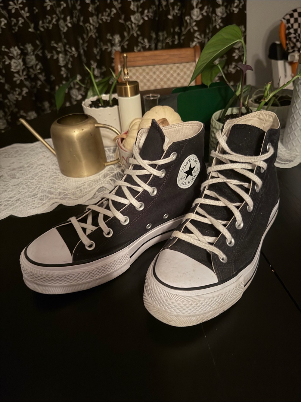 Converse High Top Sneakers in Black and White